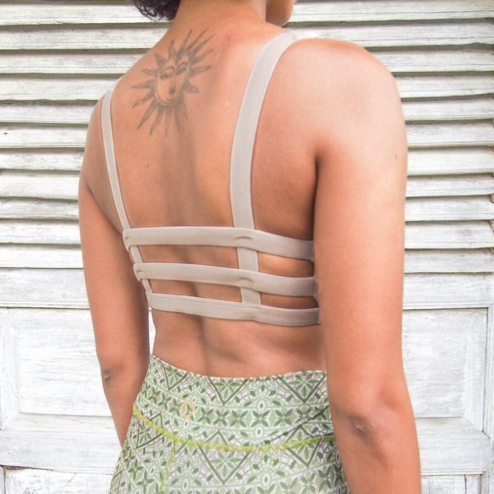 Indigo Luna Boxy Crop- Taupe Yoga & Sports Bra
